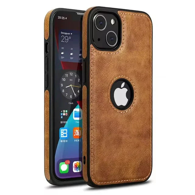 Luxury Business Leather Stitching Phone Case For iphone