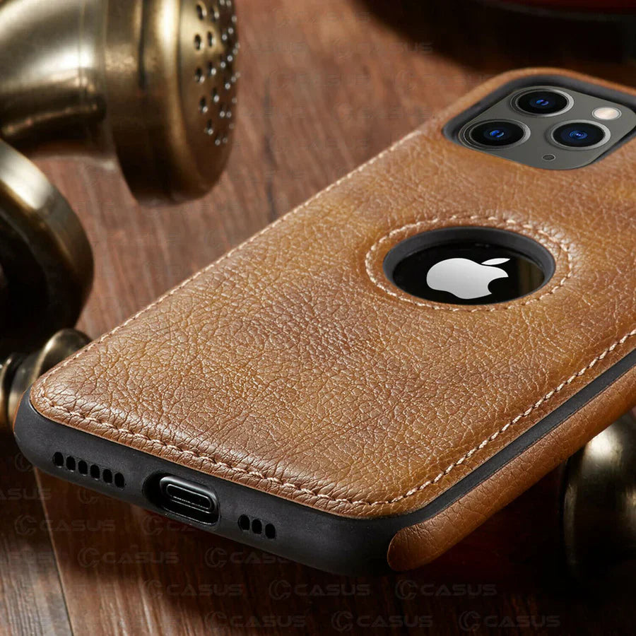 Luxury Business Leather Stitching Phone Case For iphone